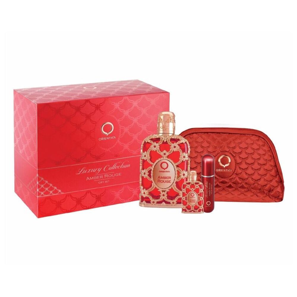 Amber Rouge by Orientica Womens Gift Set - 2.7oz EDP, 10ml EDP + Atomizer + Bag